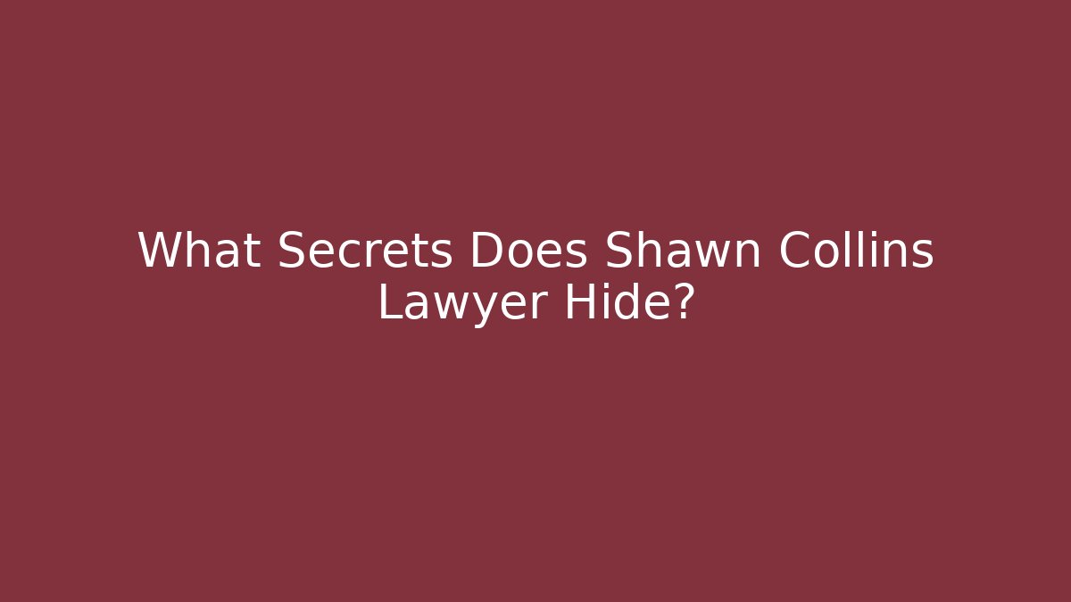 What Secrets Does Shawn Collins Lawyer Hide? - WealthxGroup