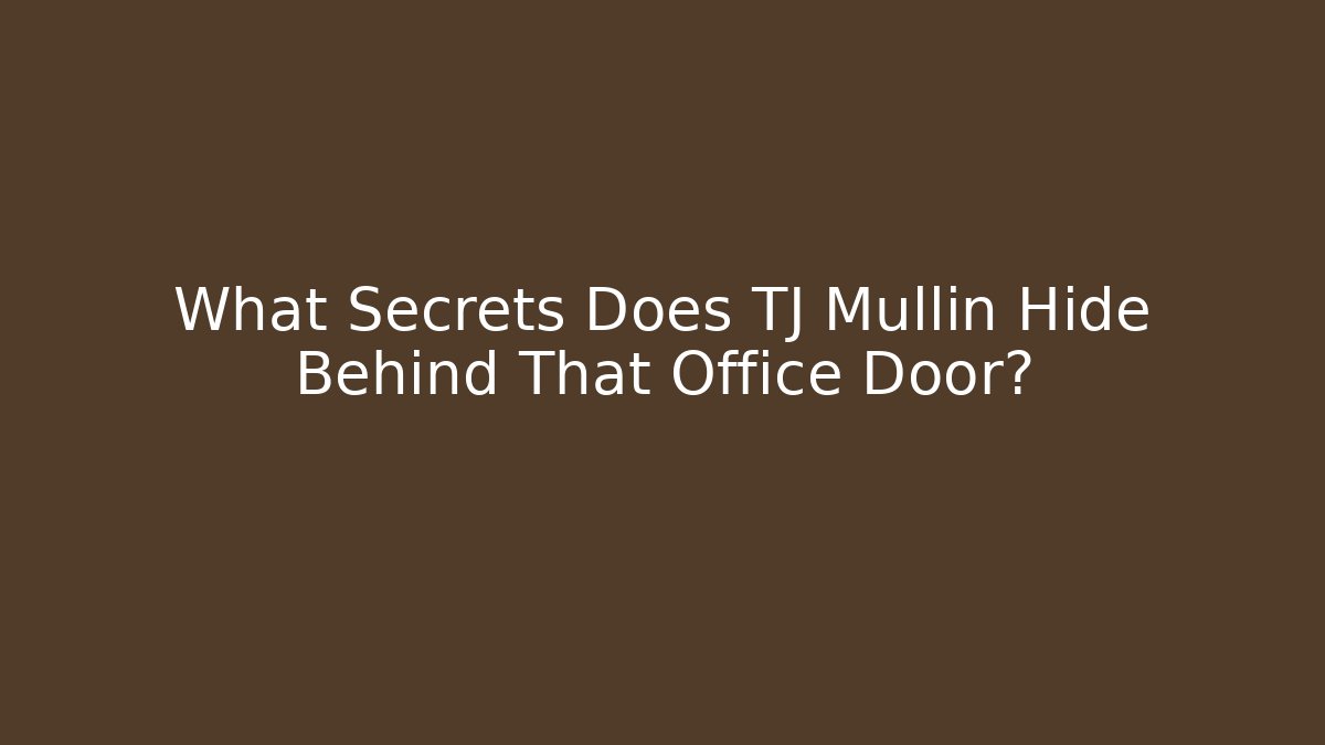 What Secrets Does TJ Mullin Hide Behind That Office Door? - WealthxGroup