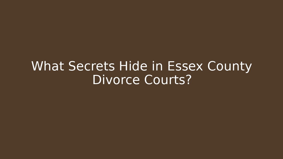 What Secrets Hide in Essex County Divorce Courts?