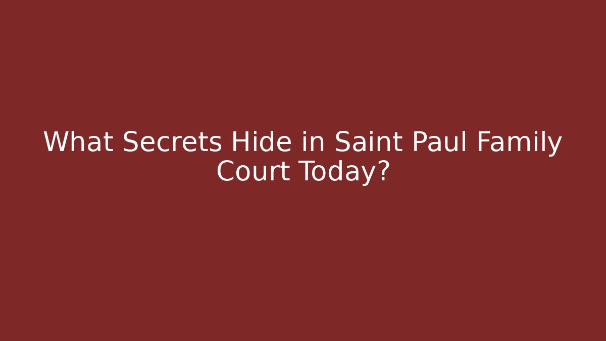 What Secrets Hide in Saint Paul Family Court Today?
