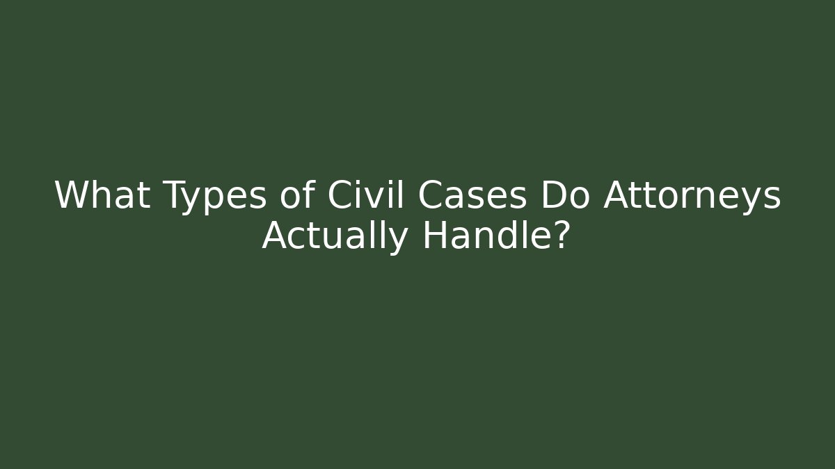 What Types of Civil Cases Do Attorneys Actually Handle?