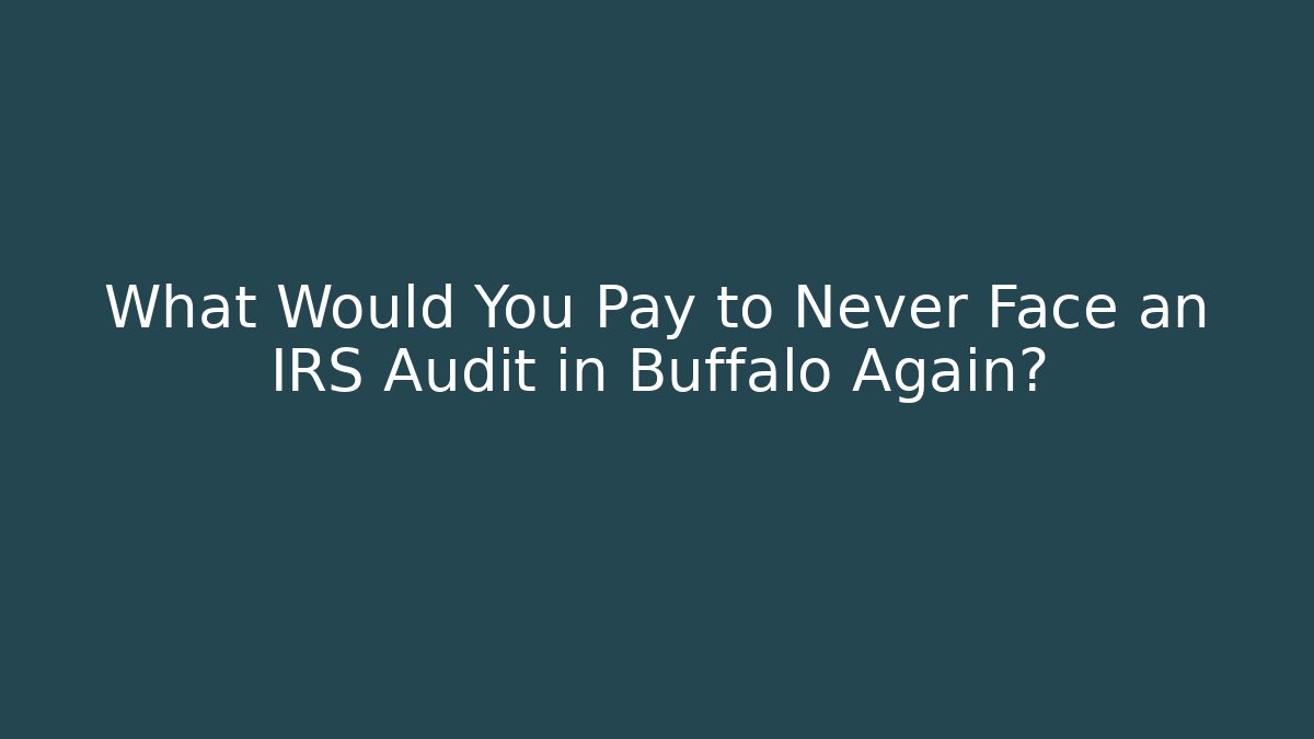 What Would You Pay to Never Face an IRS Audit in Buffalo Again?