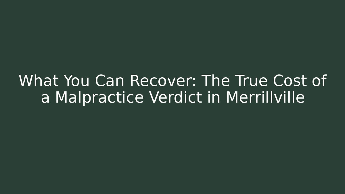 What You Can Recover: The True Cost of a Malpractice Verdict in Merrillville