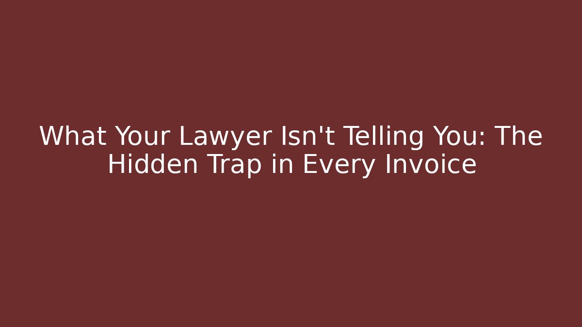 What Your Lawyer Isn’t Telling You: The Hidden Trap in Every Invoice