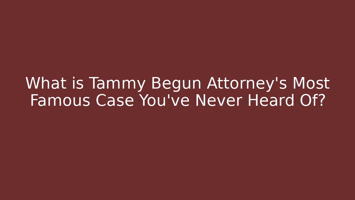 What is Tammy Begun Attorney's Most Famous Case You've Never Heard Of?