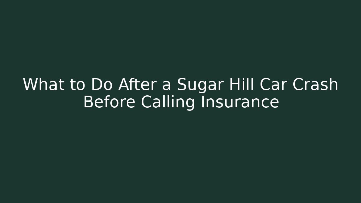 What to Do After a Sugar Hill Car Crash Before Calling Insurance