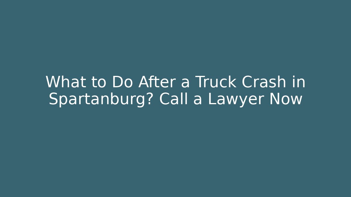 What to Do After a Truck Crash in Spartanburg? Call a Lawyer Now - WealthxGroup