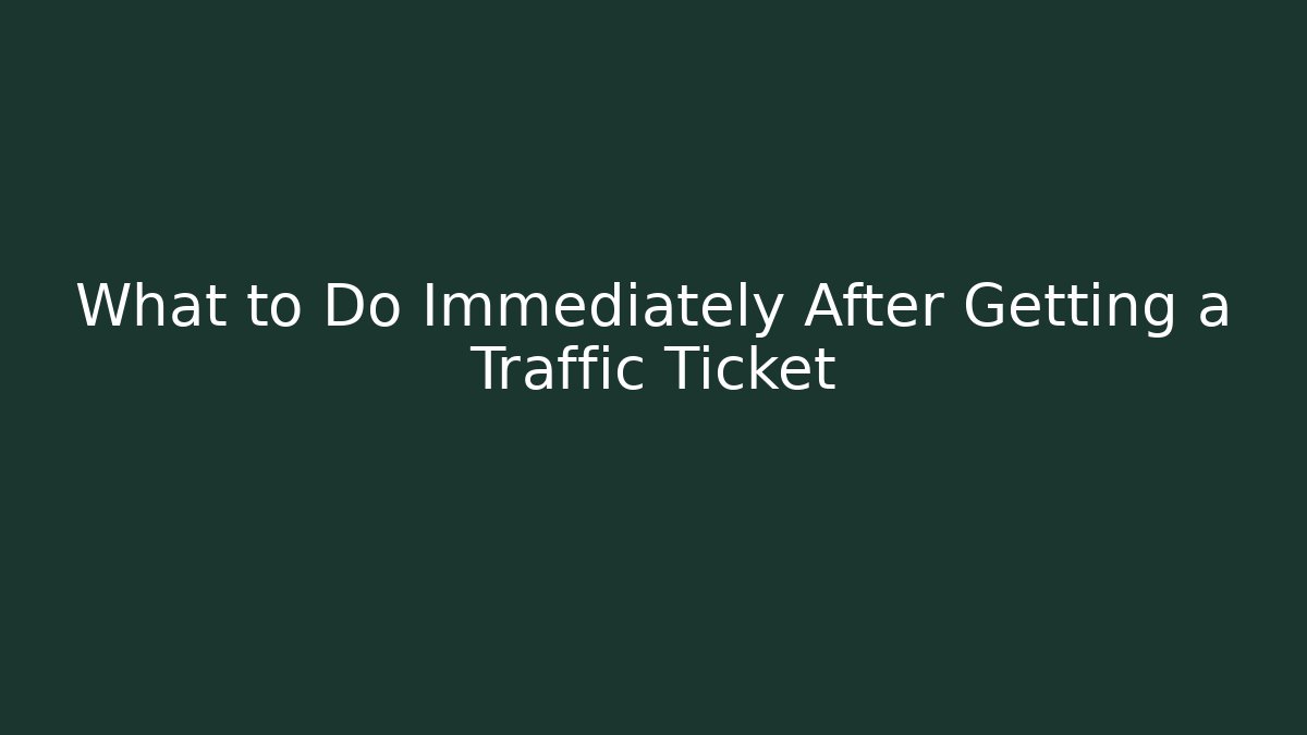 What to Do Immediately After Getting a Traffic Ticket - WealthxGroup