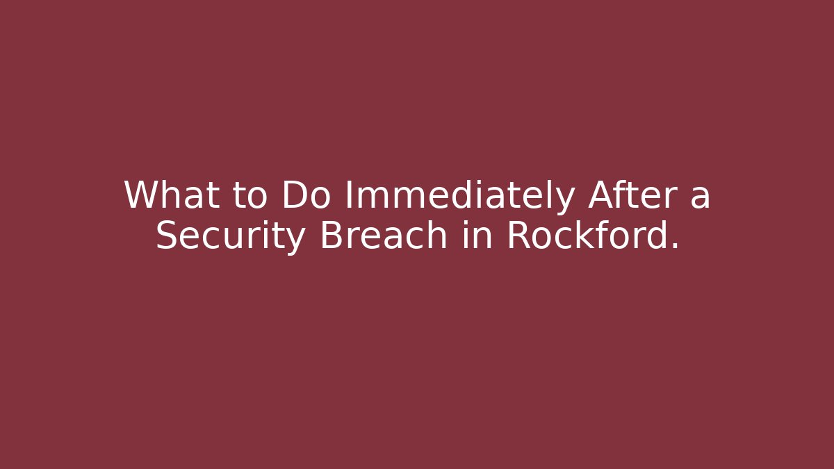 What to Do Immediately After a Security Breach in Rockford.