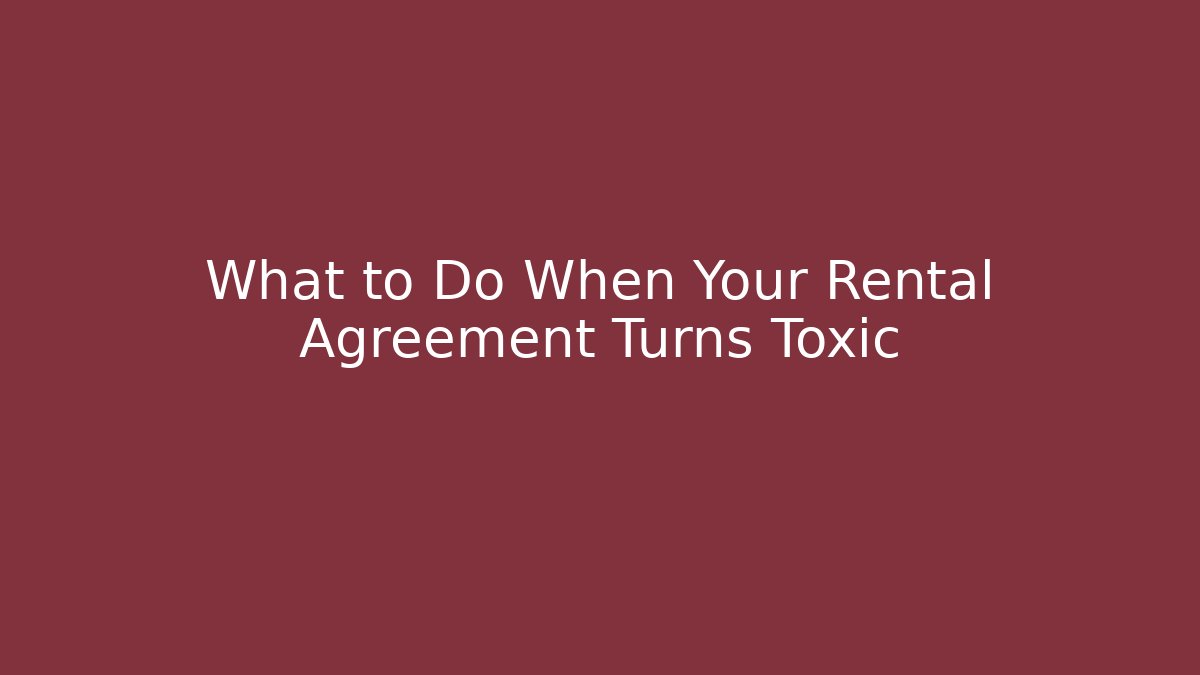 What to Do When Your Rental Agreement Turns Toxic