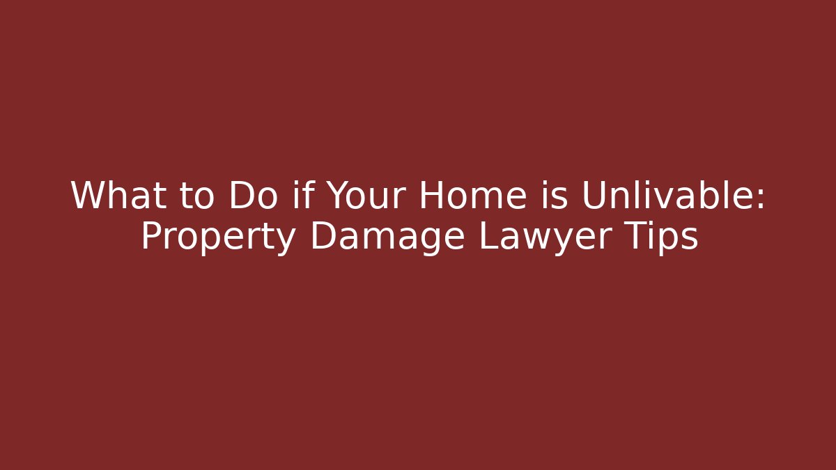 What to Do if Your Home is Unlivable: Property Damage Lawyer Tips - WealthxGroup