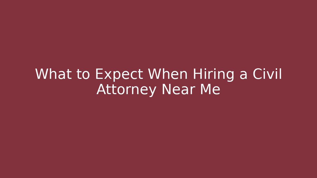 What to Expect When Hiring a Civil Attorney Near Me