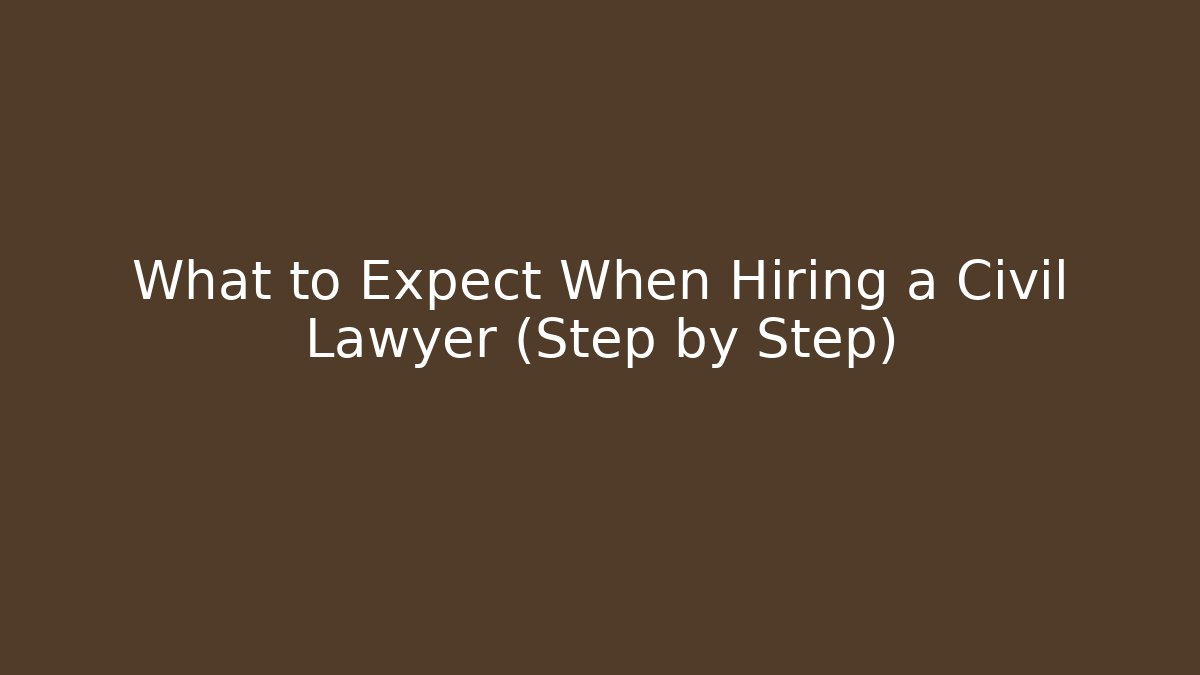 What to Expect When Hiring a Civil Lawyer (Step by Step)