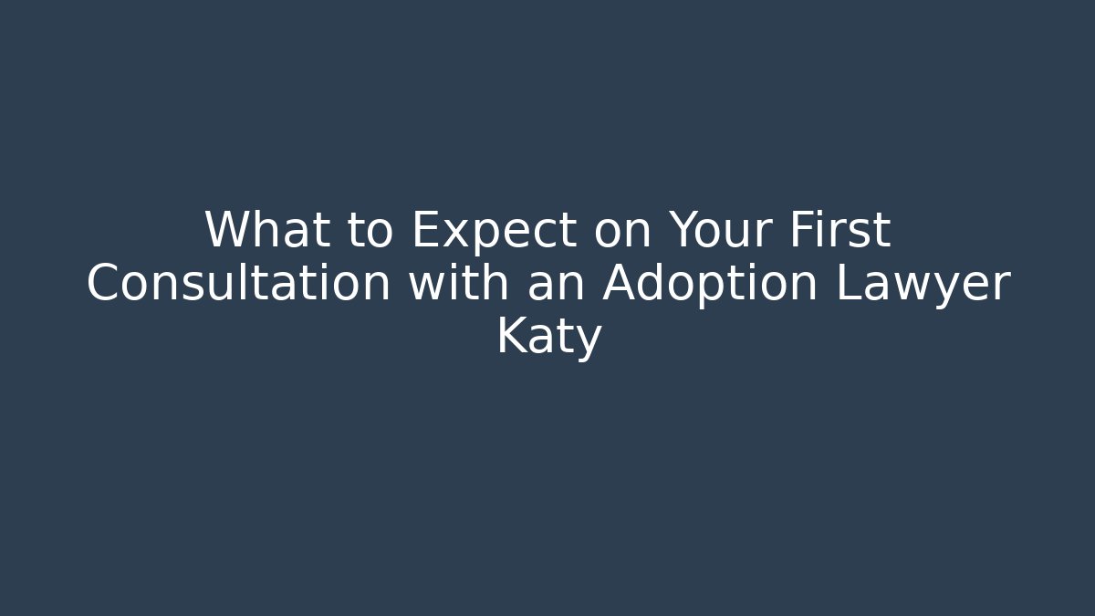 What to Expect on Your First Consultation with an Adoption Lawyer Katy