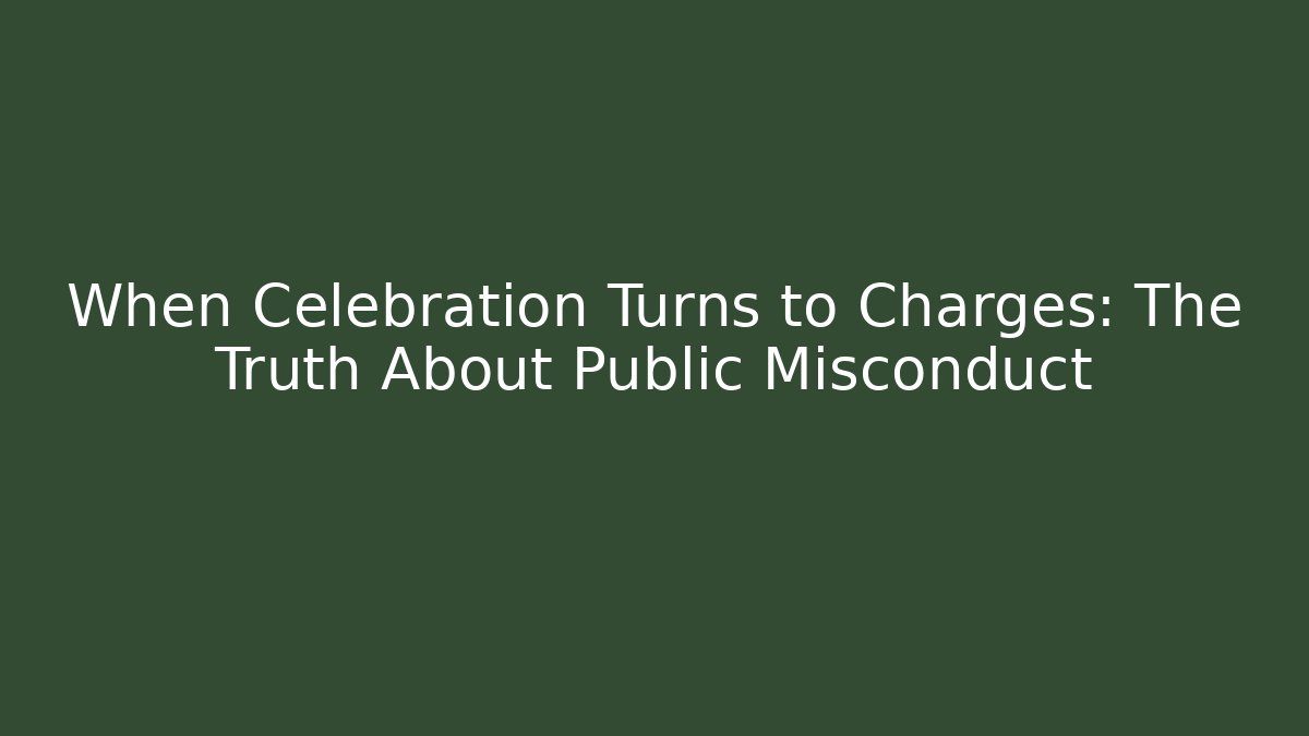 When Celebration Turns to Charges: The Truth About Public Misconduct