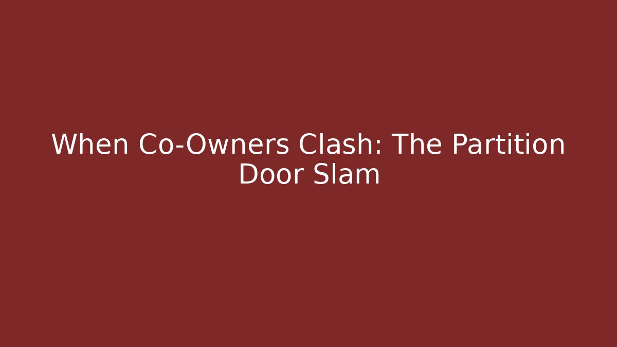 When Co-Owners Clash: The Partition Door Slam
