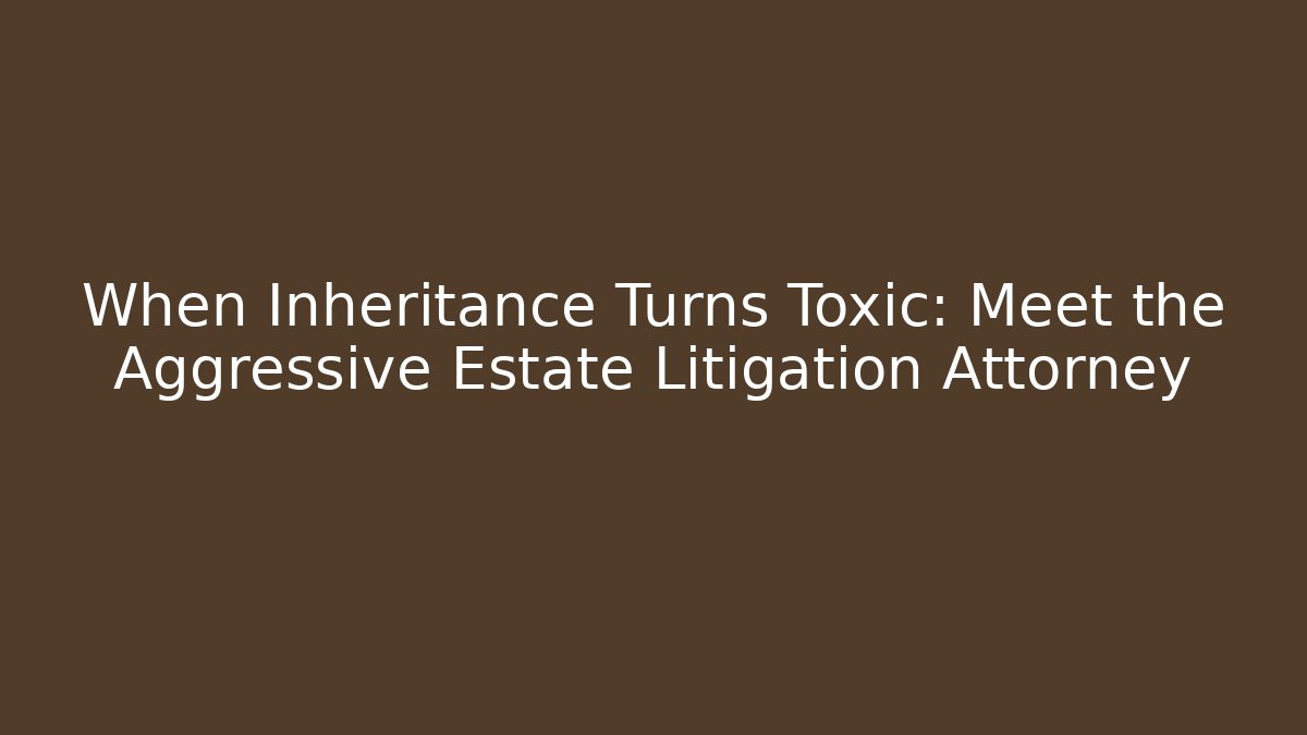 When Inheritance Turns Toxic: Meet the Aggressive Estate Litigation Attorney
