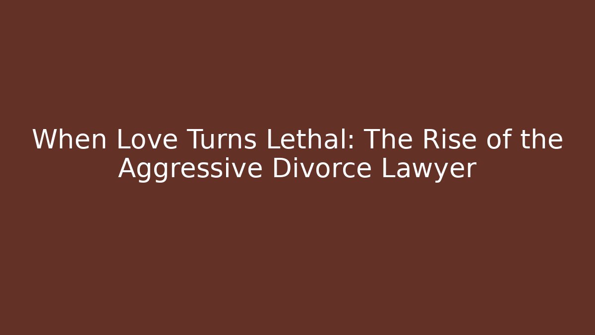 When Love Turns Lethal: The Rise of the Aggressive Divorce Lawyer