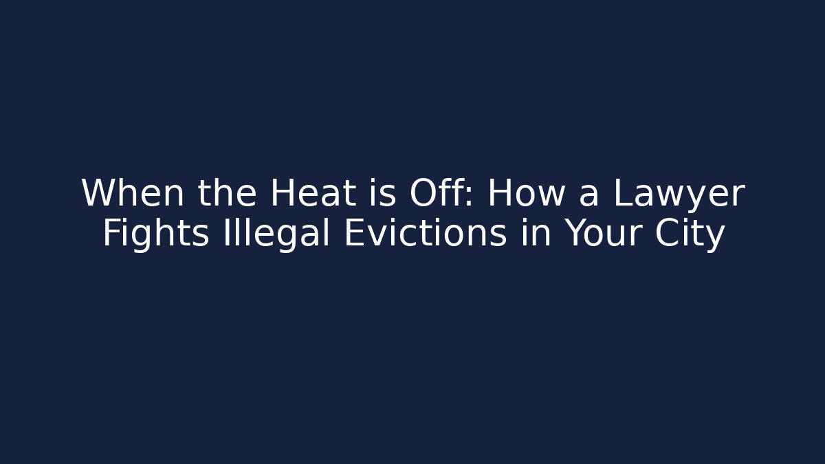 When the Heat is Off: How a Lawyer Fights Illegal Evictions in Your City