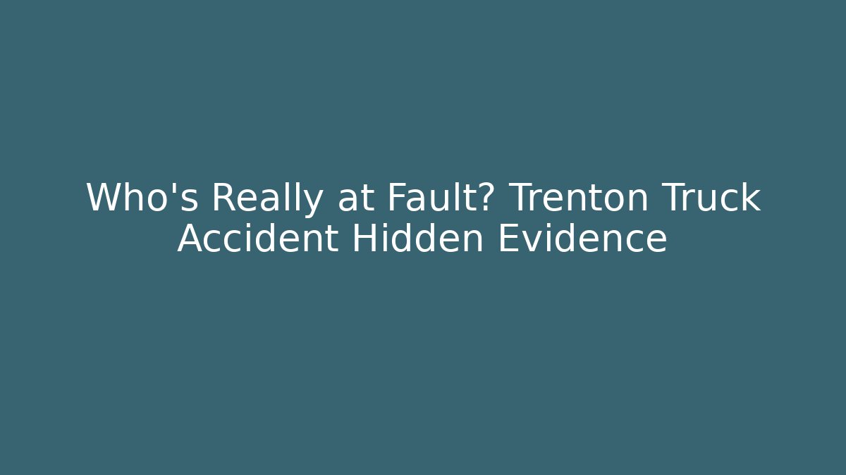 Who’s Really at Fault? Trenton Truck Accident Hidden Evidence