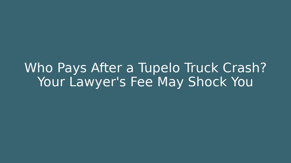 Who Pays After a Tupelo Truck Crash? Your Lawyer’s Fee May Shock You