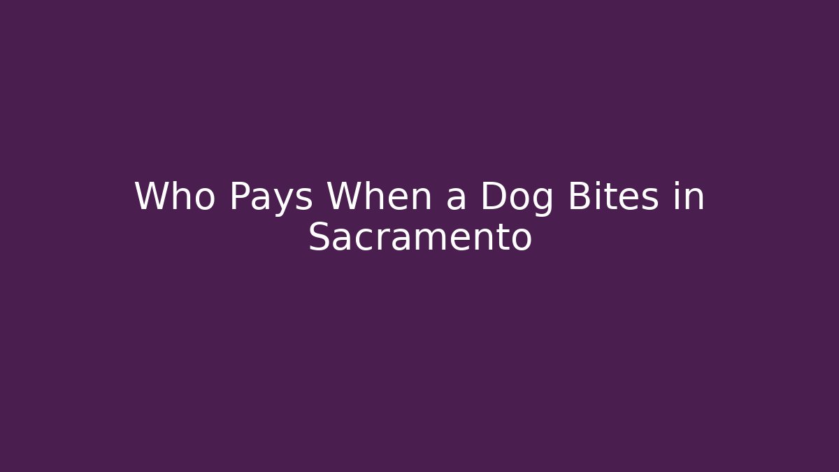 Who Pays When a Dog Bites in Sacramento
