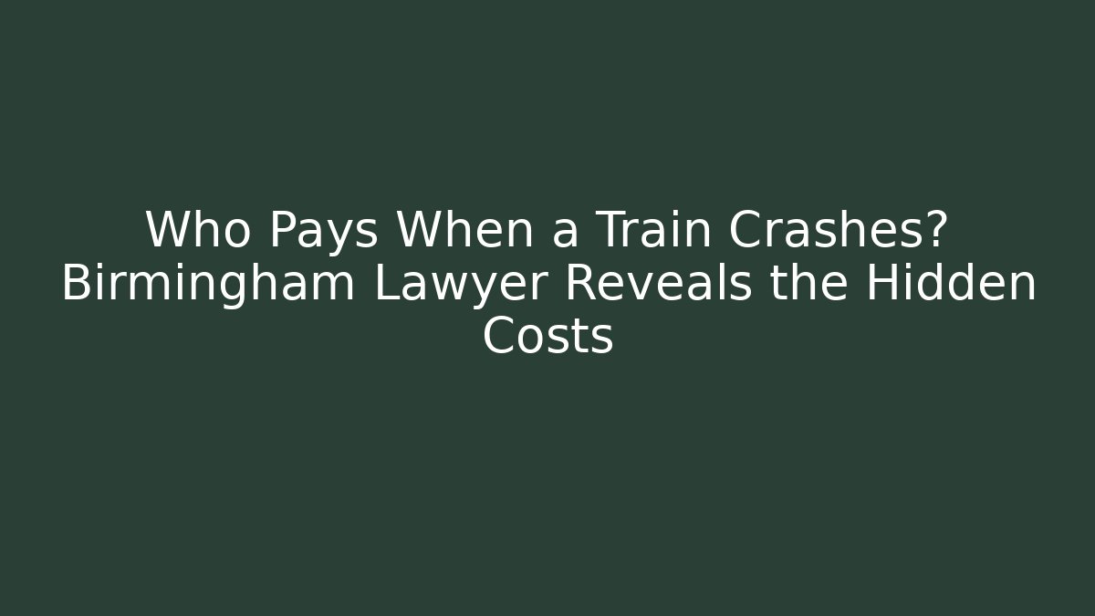 Who Pays When a Train Crashes? Birmingham Lawyer Reveals the Hidden Costs