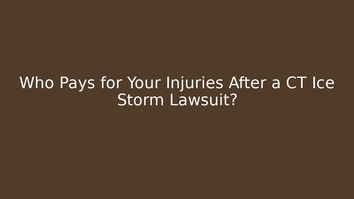 Who Pays for Your Injuries After a CT Ice Storm Lawsuit?