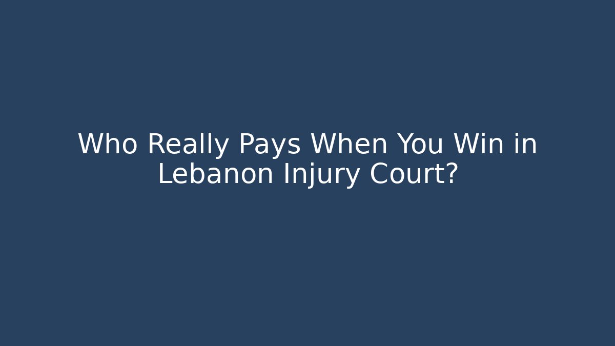 Who Really Pays When You Win in Lebanon Injury Court?