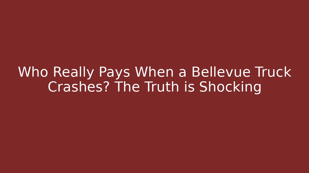 Who Really Pays When a Bellevue Truck Crashes? The Truth is Shocking