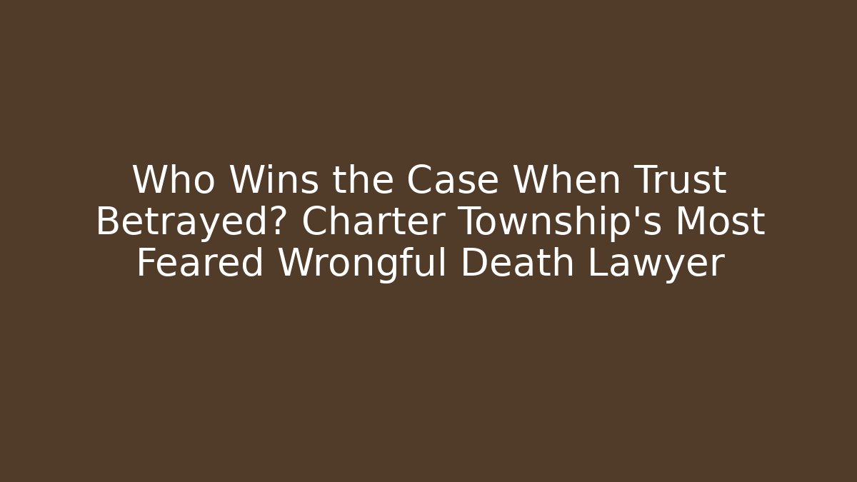 Who Wins the Case When Trust Betrayed? Charter Township's Most Feared Wrongful Death Lawyer