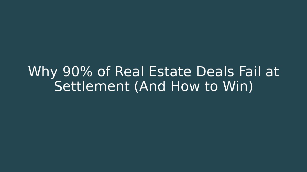 Why 90% of Real Estate Deals Fail at Settlement (And How to Win)