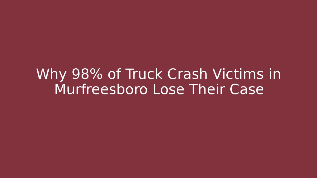 Why 98% of Truck Crash Victims in Murfreesboro Lose Their Case