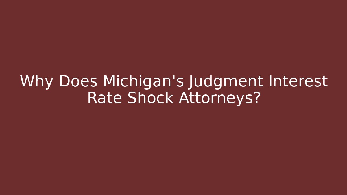 Why Does Michigan’s Judgment Interest Rate Shock Attorneys?