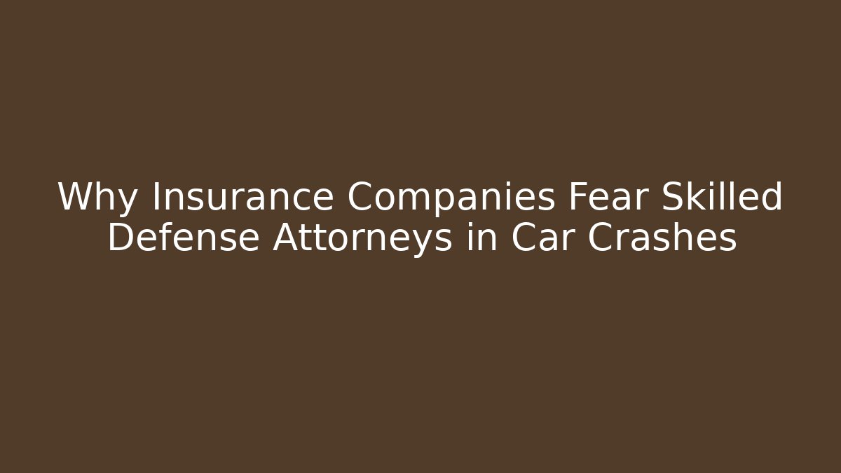 Why Insurance Companies Fear Skilled Defense Attorneys in Car Crashes