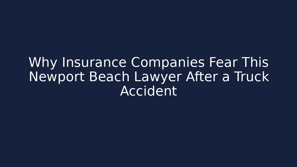 Why Insurance Companies Fear This Newport Beach Lawyer After a Truck Accident