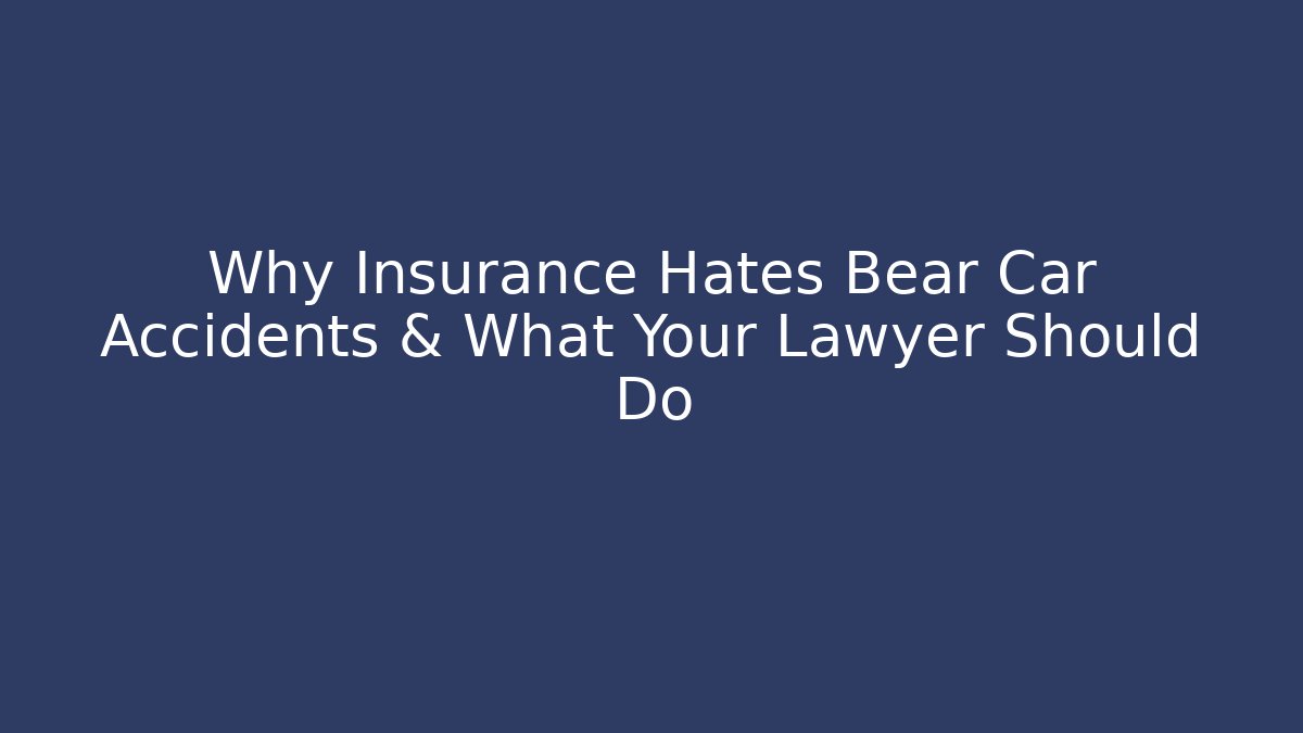 Why Insurance Hates Bear Car Accidents & What Your Lawyer Should Do