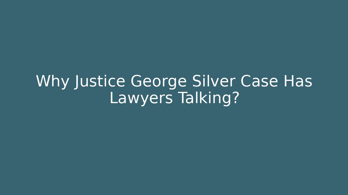Why Justice George Silver Case Has Lawyers Talking? - WealthxGroup