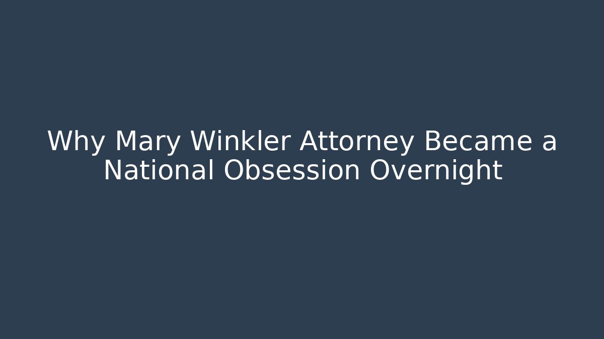 Why Mary Winkler Attorney Became a National Obsession Overnight