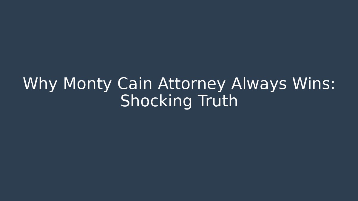 Why Monty Cain Attorney Always Wins: Shocking Truth - WealthxGroup