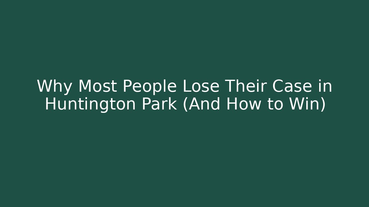 Why Most People Lose Their Case in Huntington Park (And How to Win)