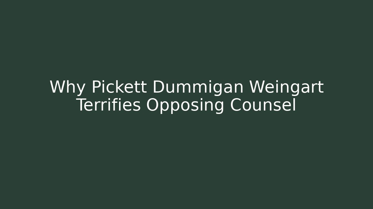 Why Pickett Dummigan Weingart Terrifies Opposing Counsel