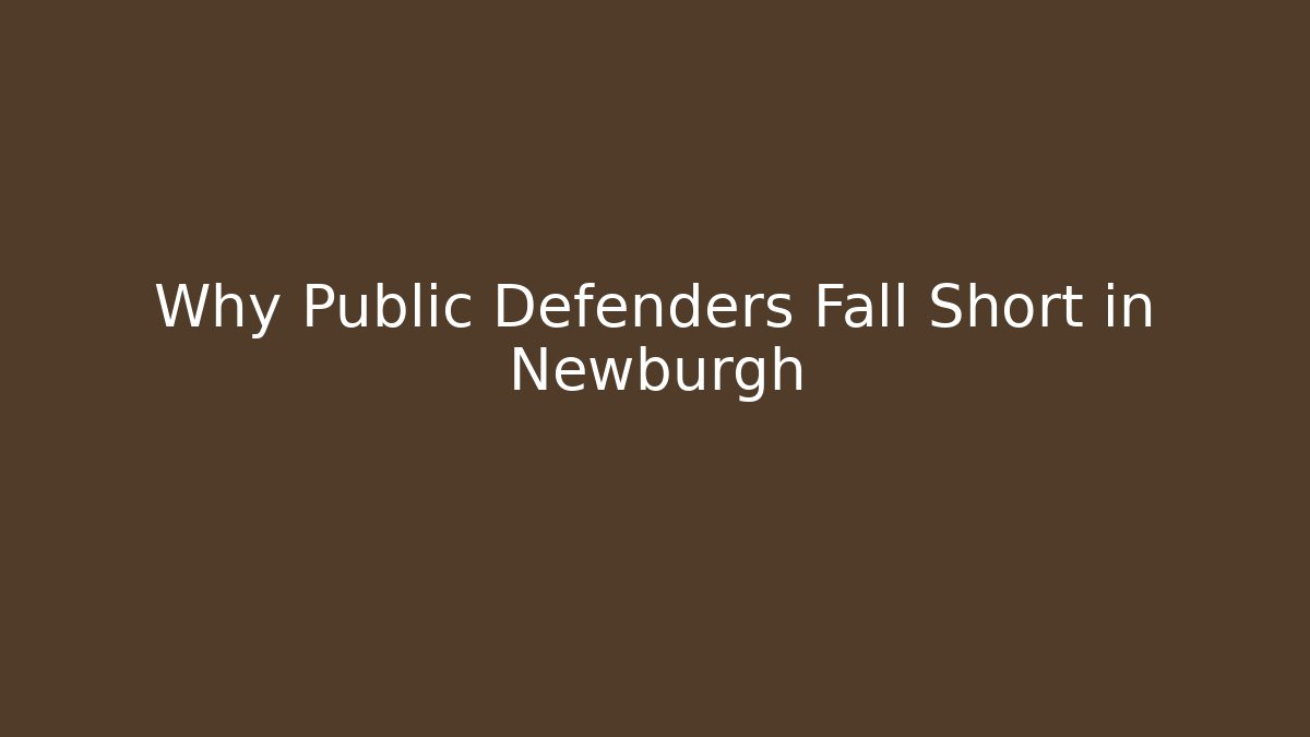 Why Public Defenders Fall Short in Newburgh