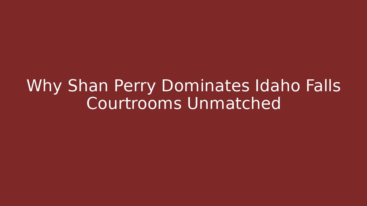 Why Shan Perry Dominates Idaho Falls Courtrooms Unmatched