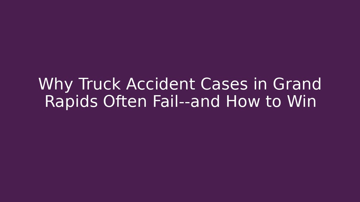 Why Truck Accident Cases in Grand Rapids Often Fail—and How to Win - WealthxGroup