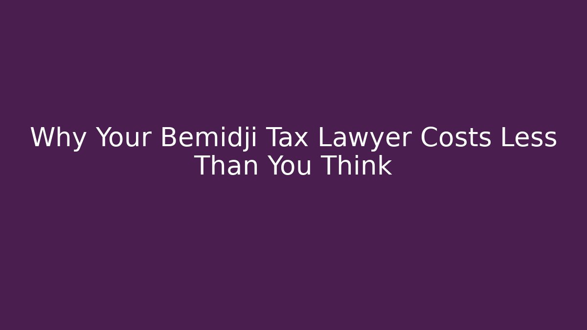 Why Your Bemidji Tax Lawyer Costs Less Than You Think