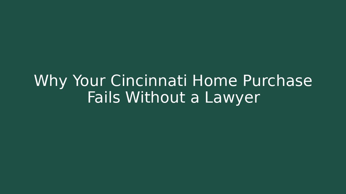 Why Your Cincinnati Home Purchase Fails Without a Lawyer - WealthxGroup
