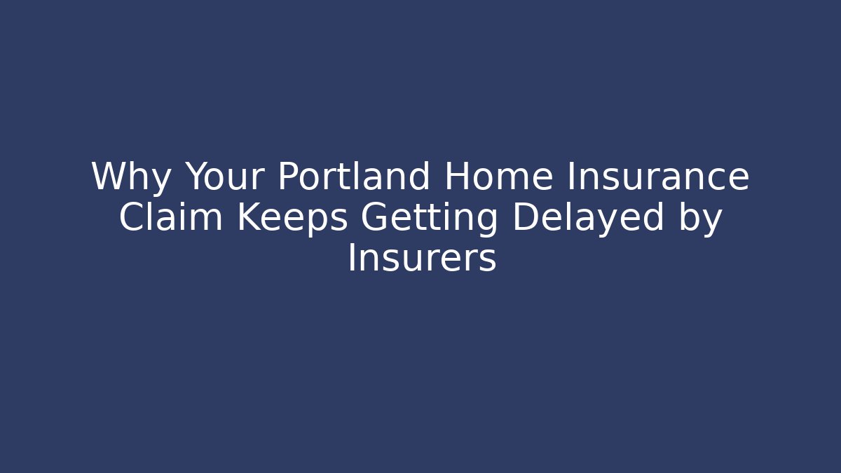 Why Your Portland Home Insurance Claim Keeps Getting Delayed by Insurers