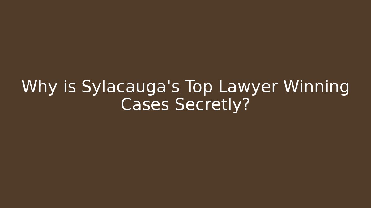Why is Sylacauga's Top Lawyer Winning Cases Secretly?