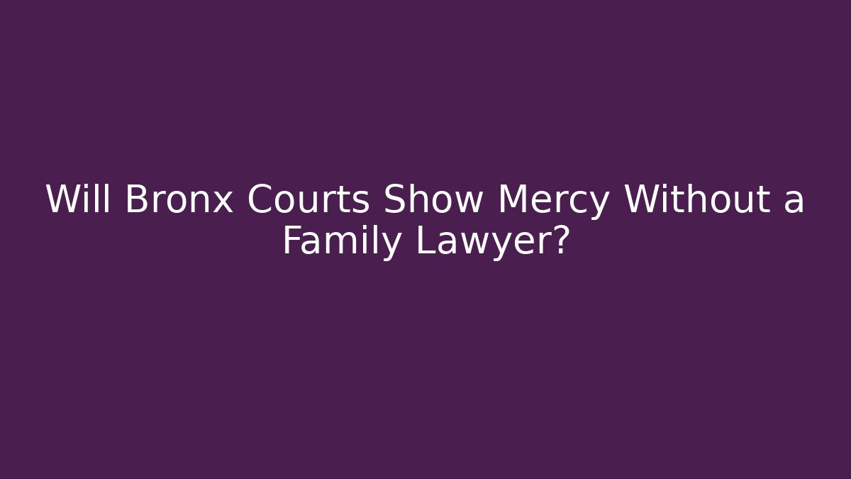 Will Bronx Courts Show Mercy Without a Family Lawyer?